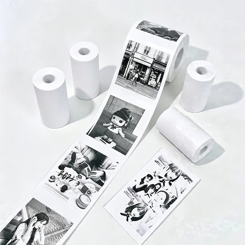 Thermal Paper Wood Pulp Instant Print Kids Camera Miniprinter Accessories Kids Rolling Paper 5 Rolls Thermal Paper Printer Paper