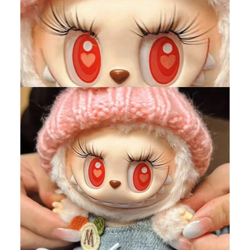 ใหม่ 17 ซม.Labubu มอนสเตอร์ด้านหน้า High-Energy Series เดียวกันสติกเกอร์ตา Labubu สร้อยคออุปกรณ์เสริมอาวุธ DIY ขนตา