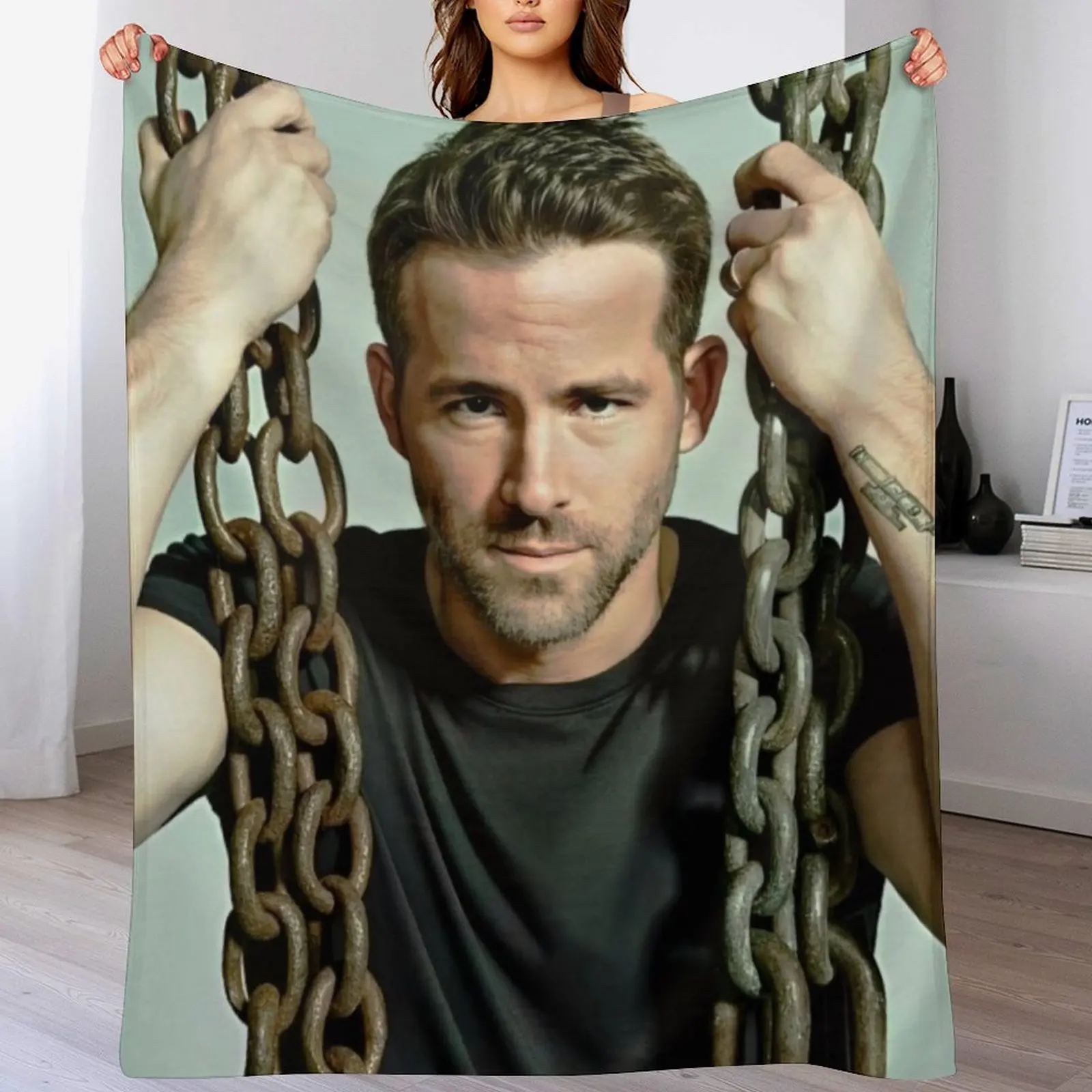 

Ryan reynold Throw Blanket Soft Sherpa Fleece Warm Blanket for Winter
