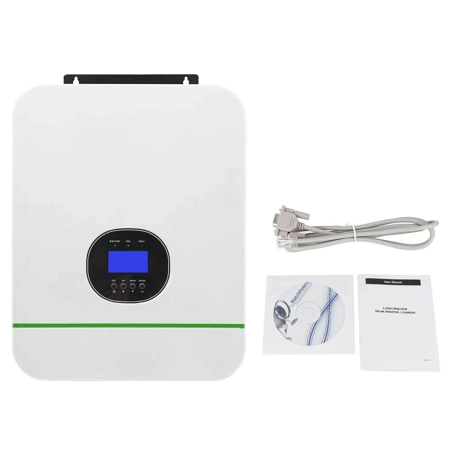 Hybrid Solar Inverter 3KW 24V/48v Phase Split Solar Inverter Pure Sine Wave Built-in 80A  Output Voltage 110-120VAC