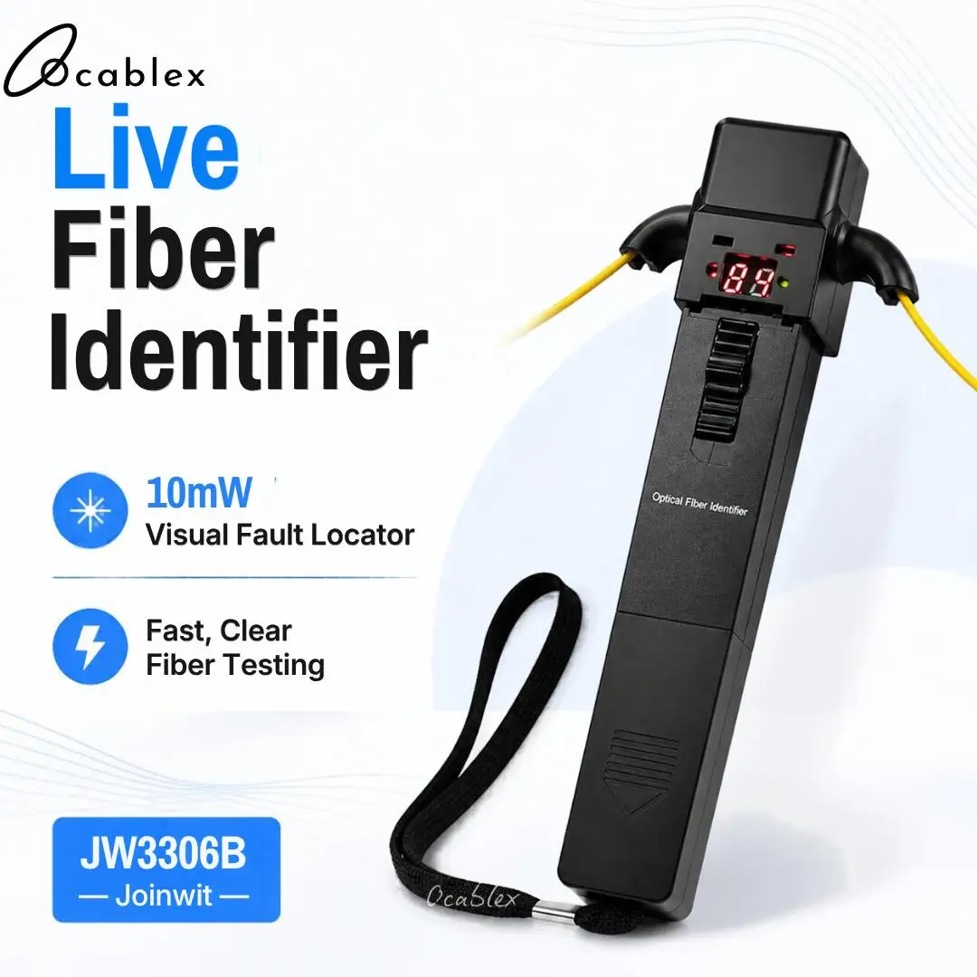Joinwit JW3306B Live Fiber Optical Identifier 10mw Visual Fault Locator Fiber Optic Identifier Metal Black Color