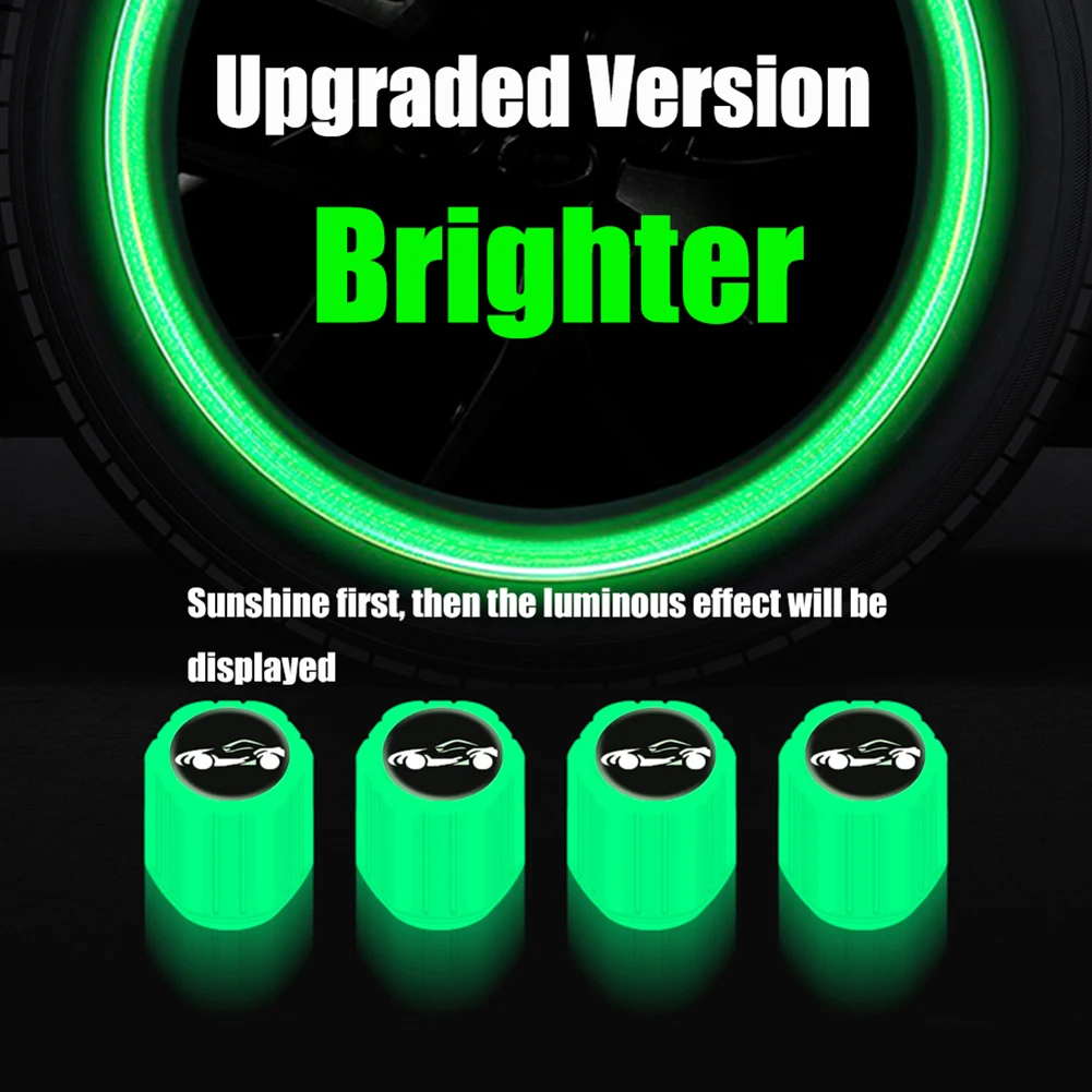 4 Buah Tutup Katup Ban Bercahaya Hub Roda Sepeda Motor Mobil Penutup Katup Bercahaya Dekorasi Ban Aksesori Ban Gaya Otomatis