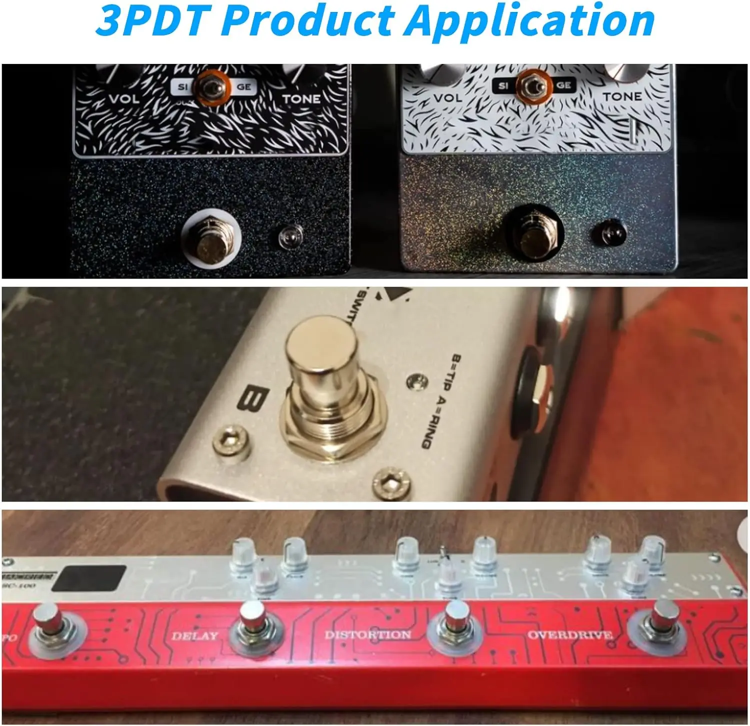 FILN 3PDT 9Pin Stompbox with cover Electric Guitar Effects Pedal Foot Switches True Bypass Favorable Price