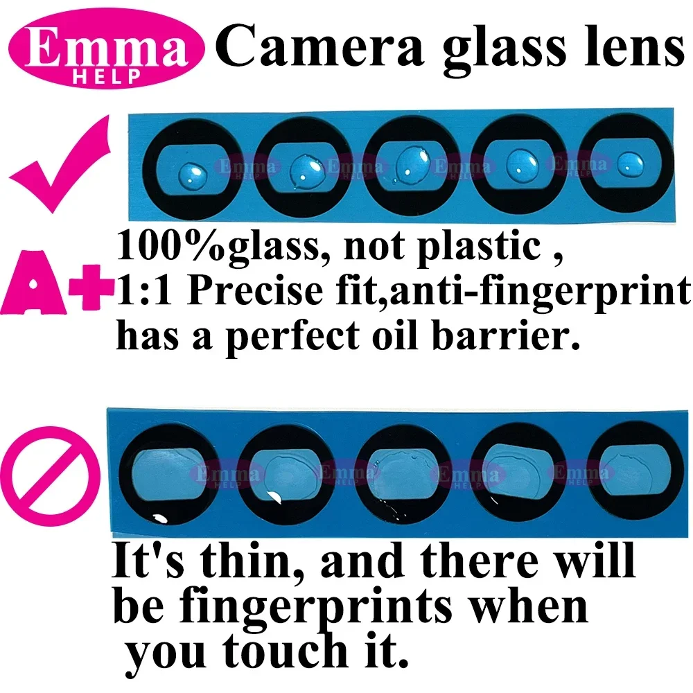 サムスン用リアカメラガラスレンズ,10個,接着剤ステッカー付き,a14, a54, a05, a15, a55, a35, a34, a04, a25, a04s, a05s, a24