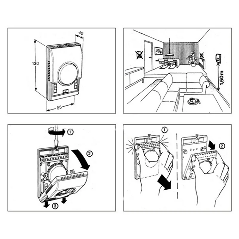 ABVG-4X mt01 220vac sala termostato mecânico ar condicionado ventilador bobina termostato controlador de temperatura quente