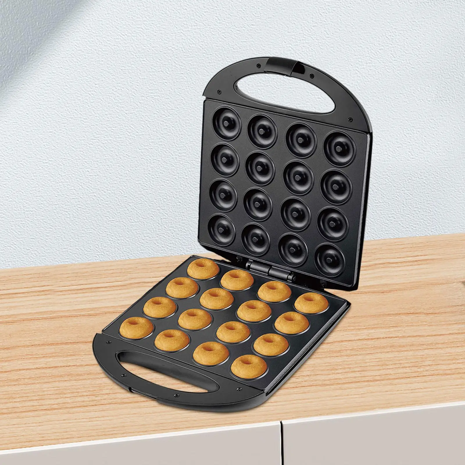 

Donut Maker Machine Nonstick with Indicator Light Breakfast Waffle Baking Machine for Home Commercial Use Coffee Shop DIY