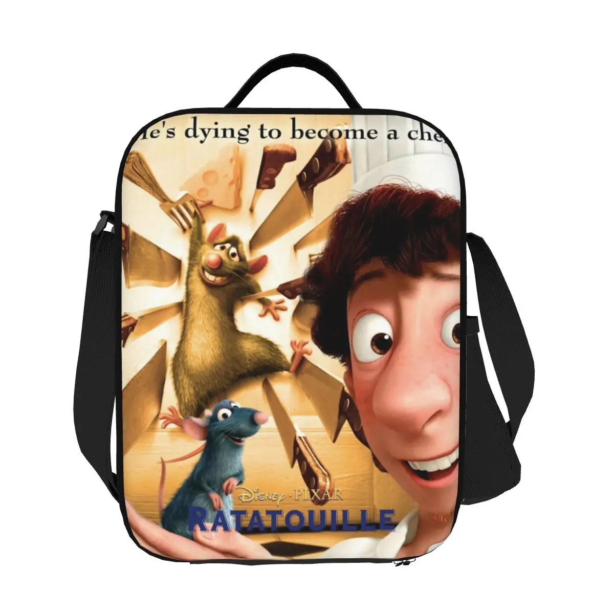 

Custom Ratatouille Remy Cartoon Movie Insulated Lunch Tote Bag for Women Portable Thermal Cooler Food Bento Box School