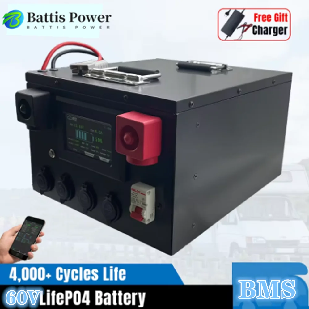 Аккумулятор 60 В 20 Ач 30 Ач 40 Ач 50 Ач 60 Ач 75 Ач 100 Ач 120 Ач литиевый для двухколесного рикша AGV Demo Go Cart Скейтборд Гольф-кар