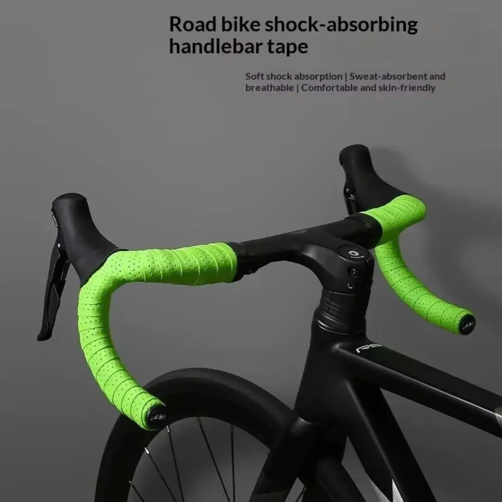 Anti-slip Bicycle Handlebar Tape PU EVA Breathable Road Bike Handlebar Belt Skin-friendly Anti-Vibration Cycling Bar Wrap