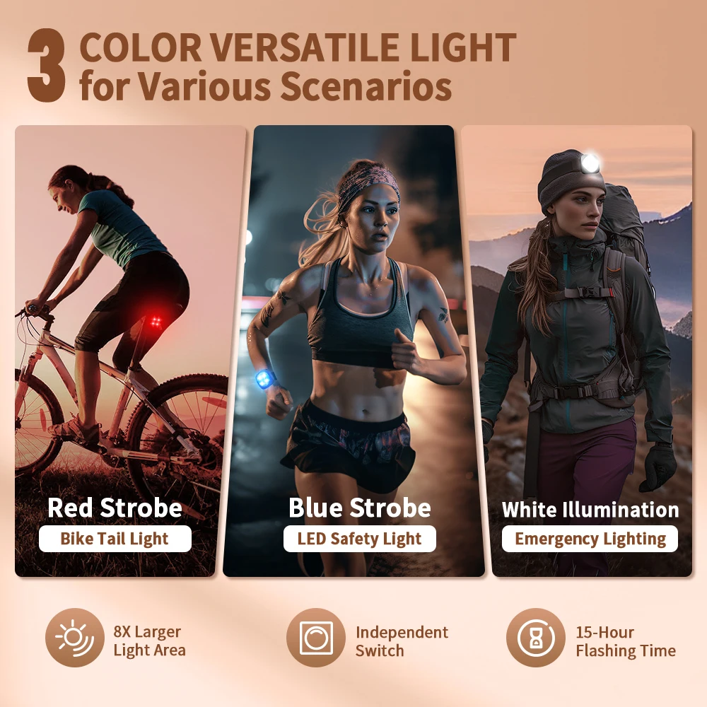 Wsdcam Personal Safety Alarm Type-C Charging LED Emergency Night Light 130dB Self Defense Alarm with Key Chain Press Tap Alarm