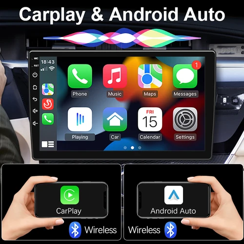 Imagen 2 del producto Hippcron Car Rdio 2din Carplay Android Auto pulgadas 7 ""9"" reproductor Multimedia pantalla táctil Aux Bluetooth USB enlace de espejo Universal