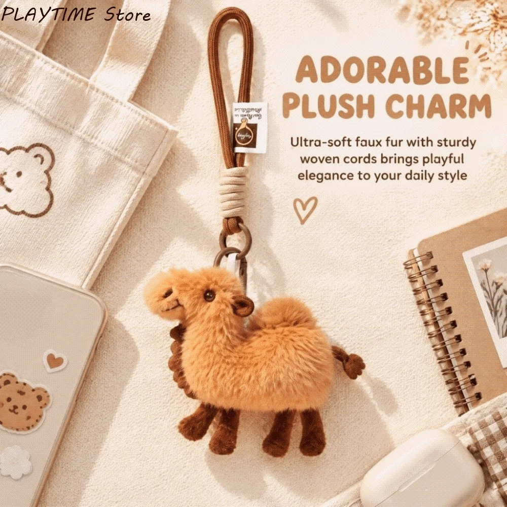 Keycord Soft Camel Keychain Decorative Detachable Metal Buckle Stuffed Animal Pendant New Hanging Ornament Camel For Keys