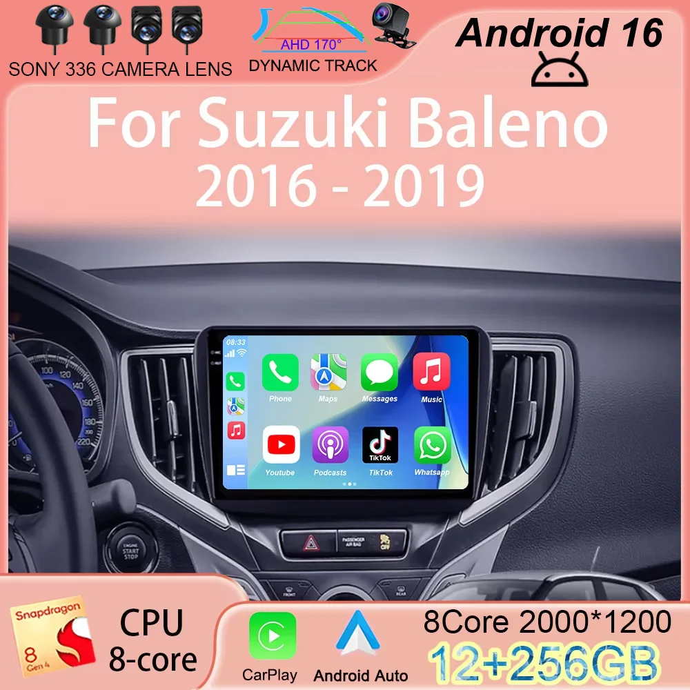 

Автомобильная мультимедийная магнитола Android 16 для Suzuki Baleno 2016-2019 с GPS, поддержкой камеры заднего вида, CarPlay, OBD и видеоплеером