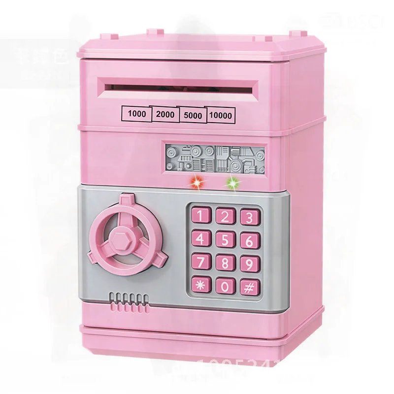 

Intelligent Large Capacity Children's Piggy Bank with Password/Fingerprint Lock Automatic Roll Money Sound & Light Features
