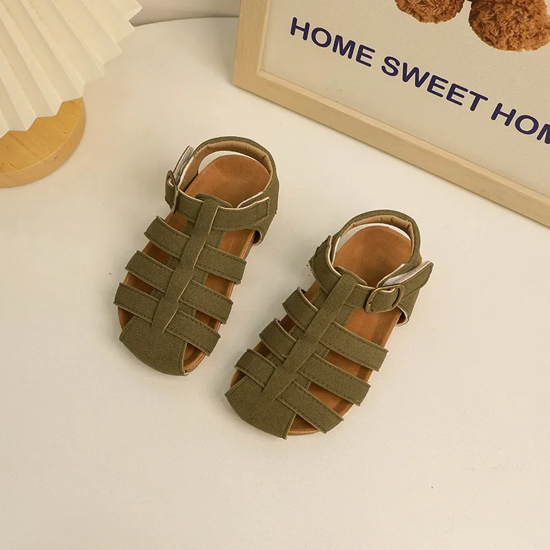 Sandalias de playa informales para niños y niñas, zapatos planos versátiles a la moda, suela suave antipatadas, Verano