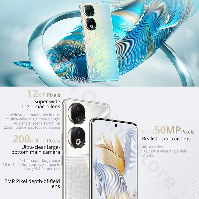 Оригинальный телефон HONOR 90, телефон с экраном 6,7 дюйма 120 Гц, камера 5000 МП, аккумулятор Snapdragon 7 Gen 1, мАч, смартфон с суперзарядкой 66 Вт