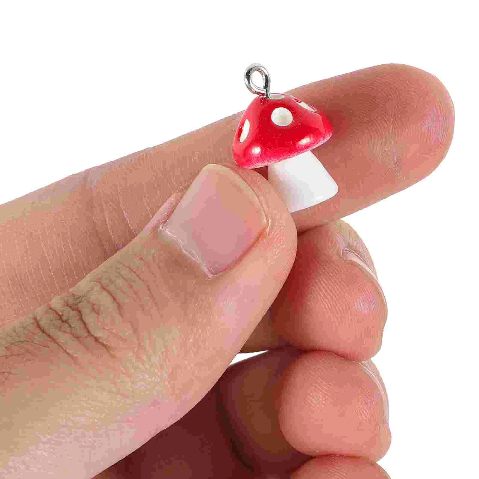 30 Pcs Simulation Mushroom Pendant Charm Jewelry Necklace Making Pendants Mini Miniature Figurines Mushrooms