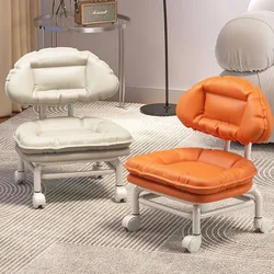 Lazy Person Rotating Backrest Roller Plastic Stool Small Universal Low Stool Coffee Table Living Room Office MovablePlasticChair