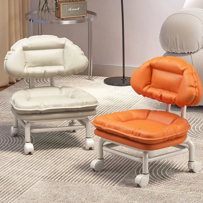 Lazy Person Rotating Backrest Roller Plastic Stool Small Universal Low Stool Coffee Table Living Room Office MovablePlasticChair