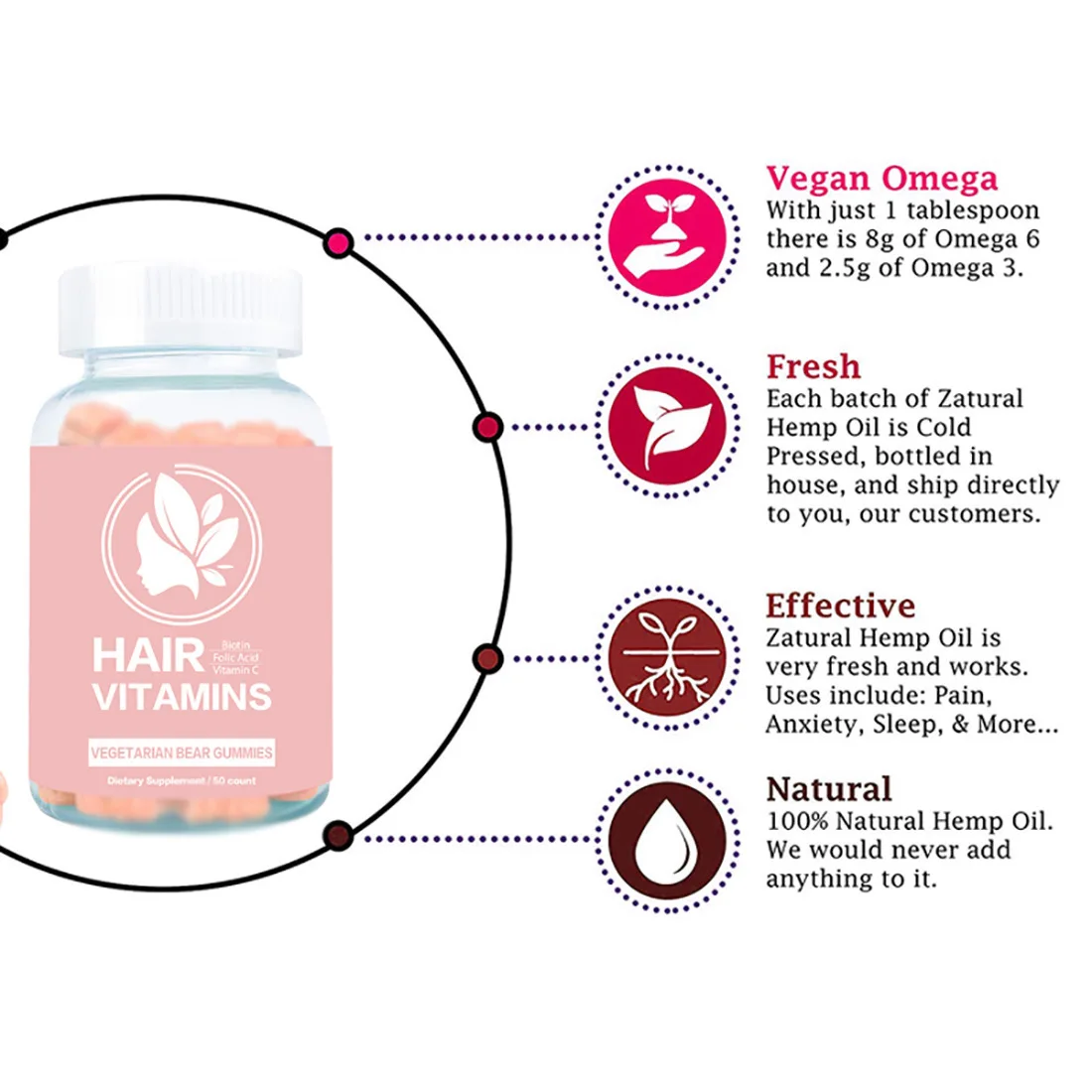 2 Bottles Hair Jelly Collagen Vitamin Promote Hair Growth and Biotin Gummy Can Improve Hair Health Promote Hair Growth