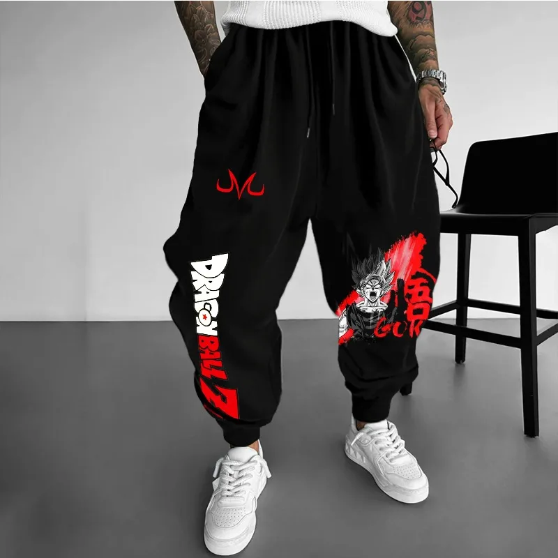 Celana Longgar Nyaman Katun Murni Periferal Animasi Ledakan Tren Dragon Ball Legging Olahraga Hip Hop Pria Wanita