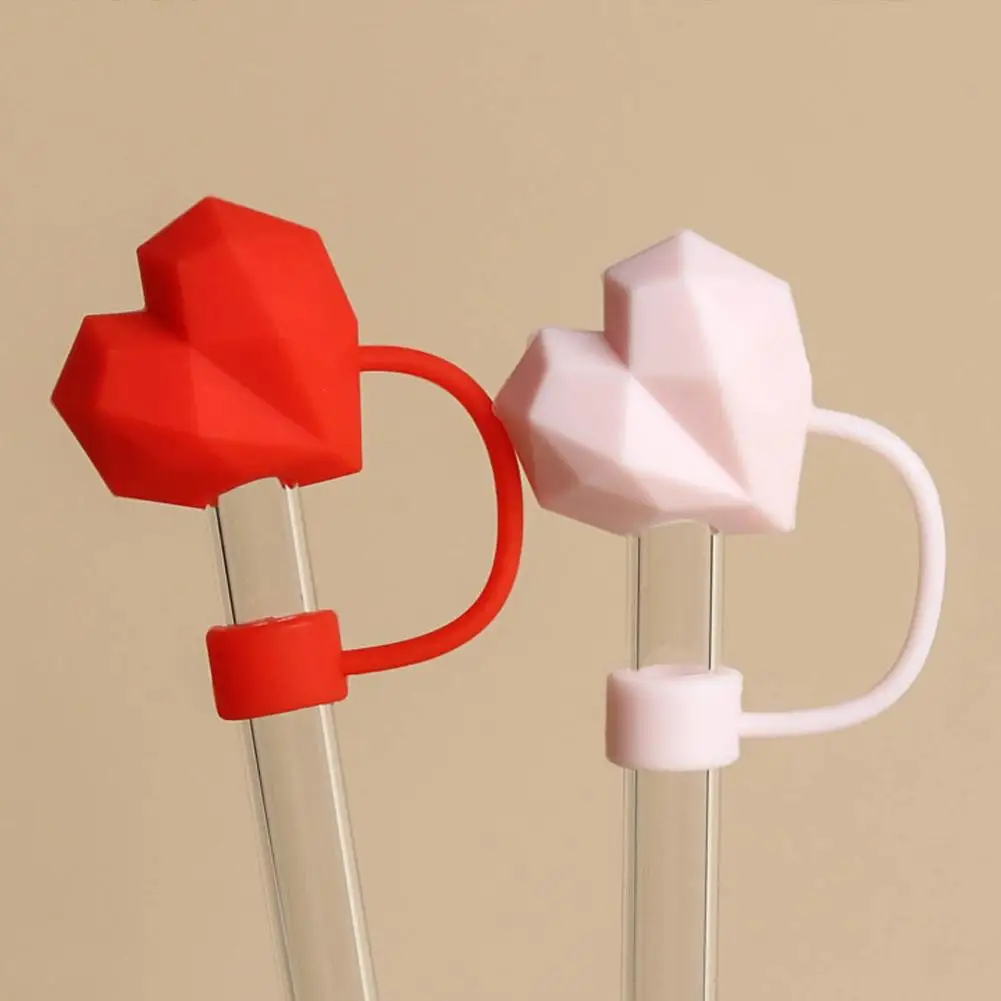 Heart Straw Cap Covers Toppers Silicone Accessories For Cups 30&40 Oz Tumbler Reusable Straw Tips Lids Protect Cover