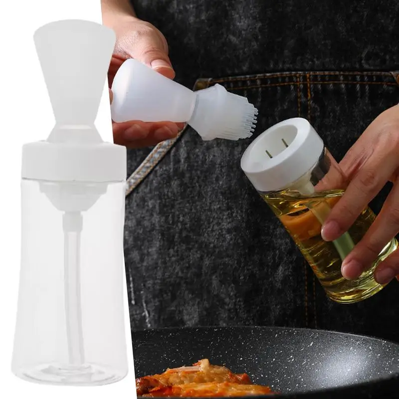 

Baking Oil Bottle Leak-proof and Drip-proof Oil Bottle with Brush Easy to Clean Multi-function Dispenser for Kitchen Cooking