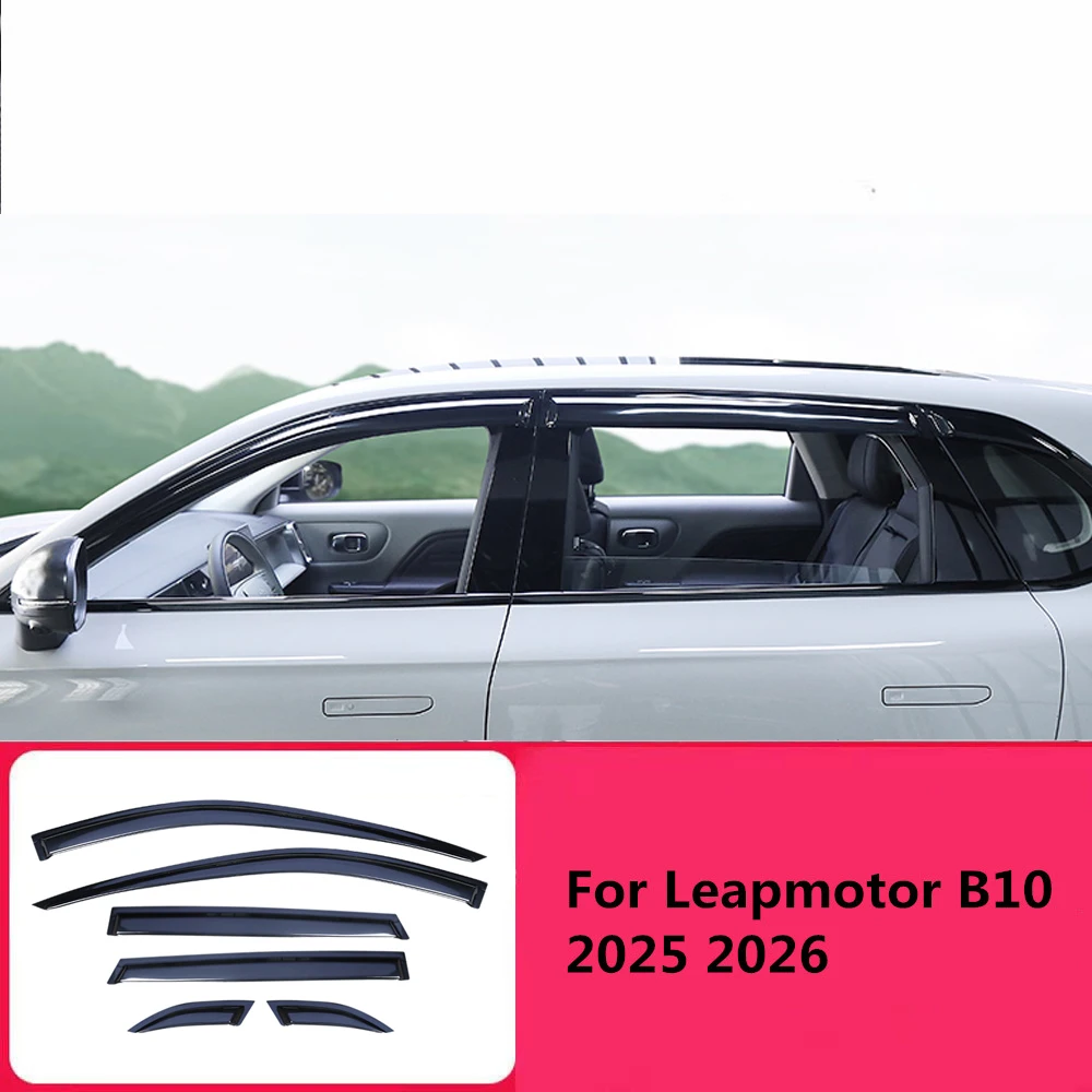 

Decorative Rain Eyebrows Car Window Trims Sunshades Rain Edge Accessories Blackened Warriors Fit For Leapmotor B10 2025 2026