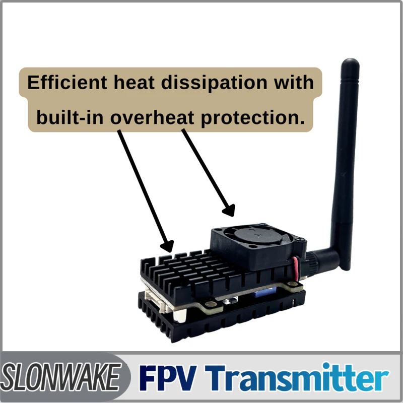 SLONWAKE 5.8G 3000mW Simulazione VTX FPV Modulo di trasmissione video 48CH Protezione da surriscaldamento integrata ad alta potenza per RC FPV Drone