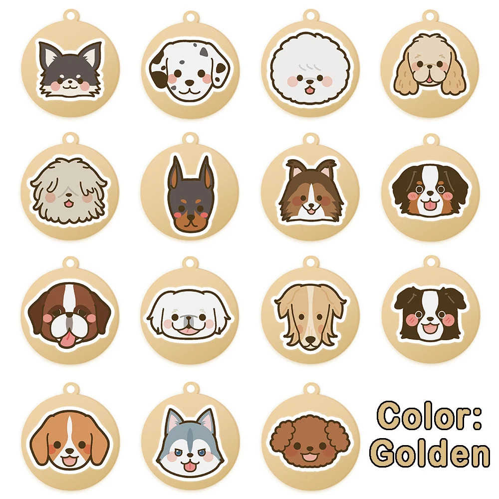 Etiqueta de identificação personalizada para cães de estimação, nome do avatar de desenho animado, pingente personalizado, acessórios, placa de identificação, aço inoxidável, suprimentos para cachorros