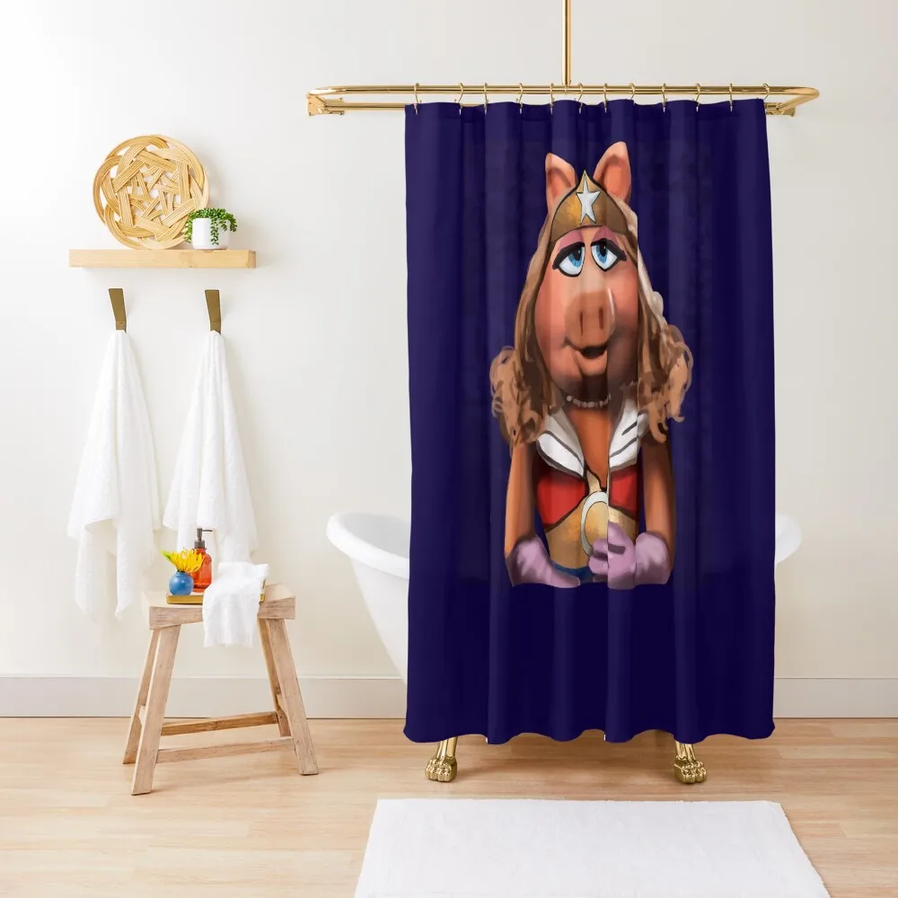 Miss Piggy Wonder Shower Curtain Waterproof Fabric Shower Shower For Bathroom Curtain