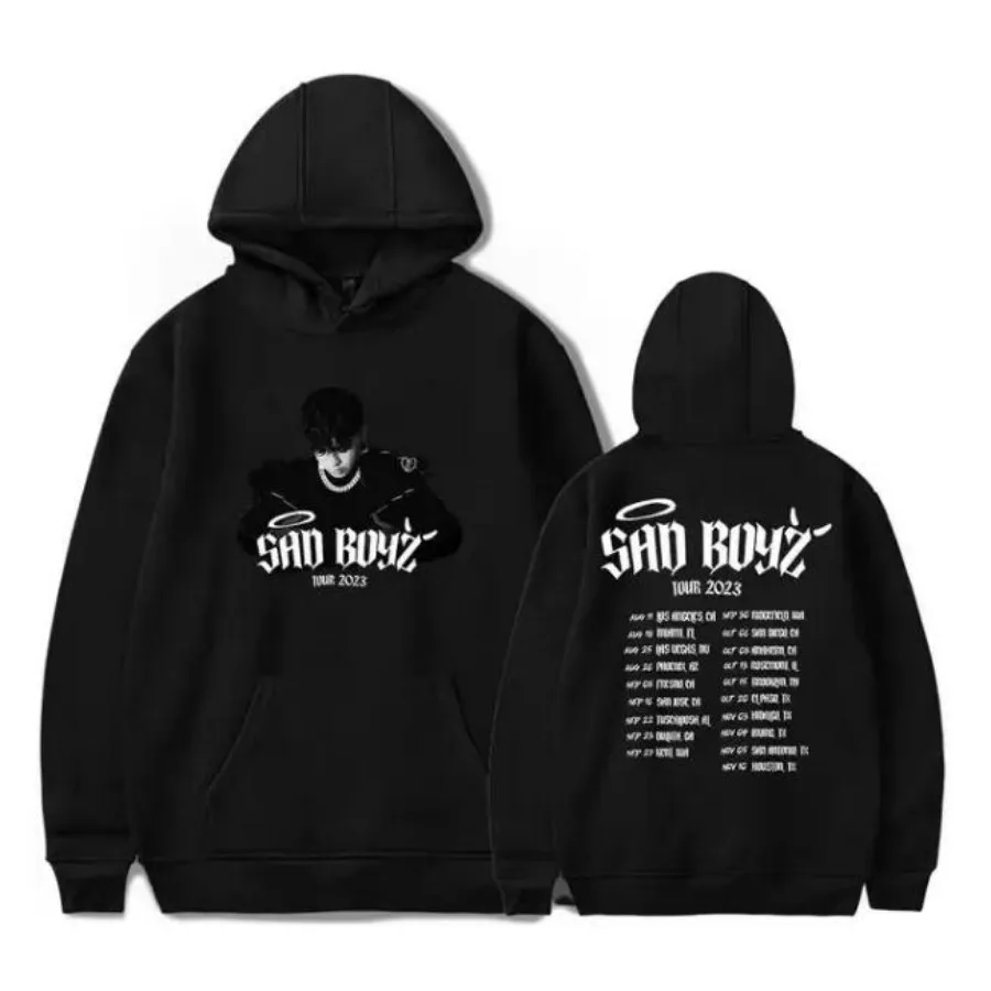 Rapper Junior H Sad Boyz Tour 2023 Oversized Women/Men Hoodie Sweatshirt Streetwear Hip Hop Pullover Hooded Jacket Outerwear