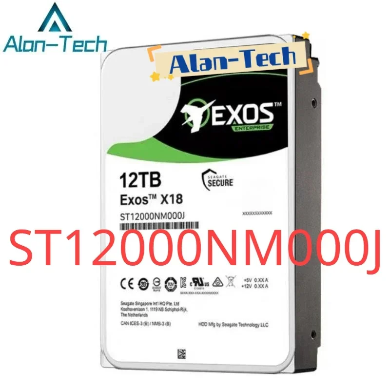 Original For Sea-gate ST12000NM000J  Exos X18  12TB SATA HDD 7.2k 512E 3.5inch Hard Disk Drive for Server Fast Shipping