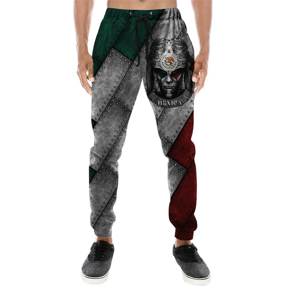 

HX Mexico Pants Aztec Warrior Totem Tattoo Pattern Printed Sweatpants Fashion Mens Trousers Jogging Sportswear S-5XL