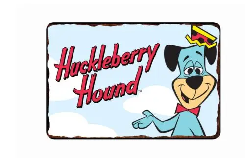 Huckleberry Hound cartoon Character 1950s All Metal Tin Sign  -Aluminum