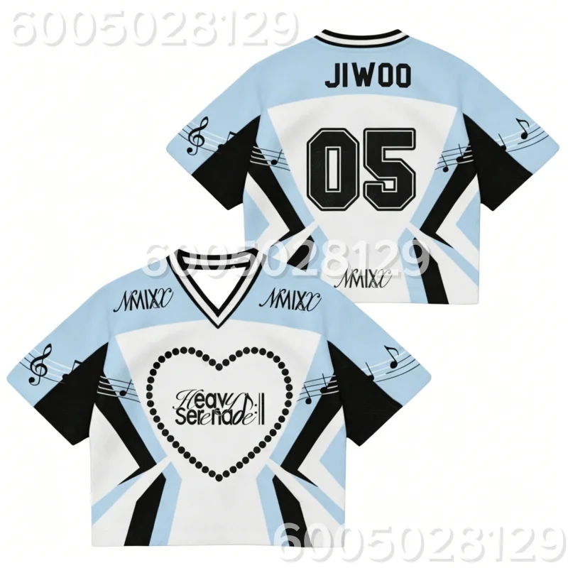 Summer New Fans NMIXX Heavy Serenade Album Sports Jersey Streetwear Breathable Causal Soft Short Sleeve T-shirt Family Kids Tees