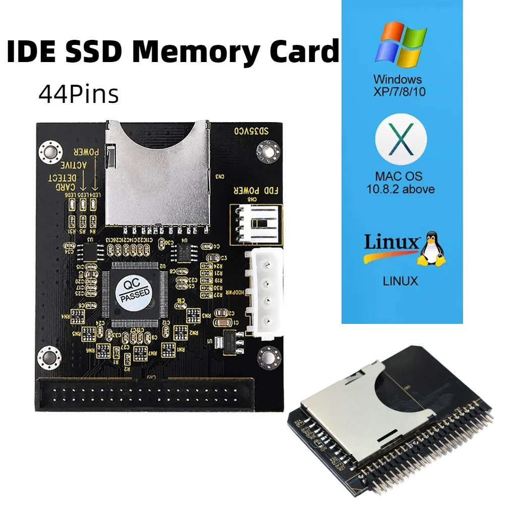 Карта памяти SD на 2,5 дюйма, IDE, 44 контакта, SSD, 44 контакта, SD на 3,5 дюйма, IDE, карта расширения, 5 В, карта памяти для ноутбука и планшета
