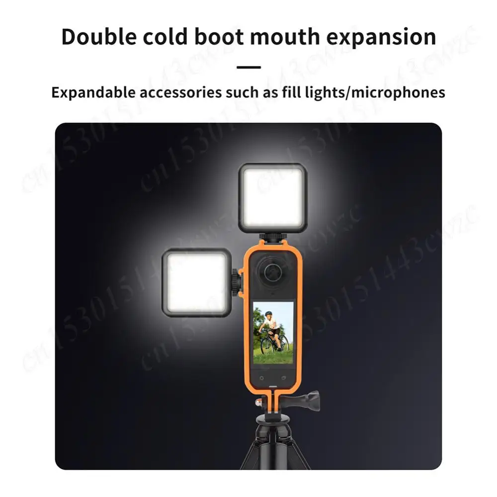 

For Insta360 X5 Camera Quick Release Expansion Frame w/Cold Shoe 1/4' Threads Mount Magnetic Protective Cover Cage Accessories