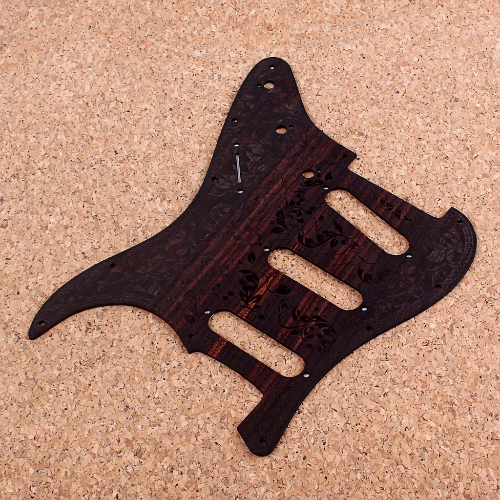 Rosewood Carved Guitar Pickguard Handcrafted Wooden Scratch Plate  Acoustic Electric Guitar Replacement Parts