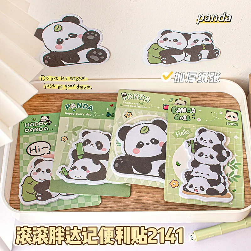 

12Pcs Wholesale Creative Cute Animal Panda Notepad, Office Potion Sticker Student Supplies