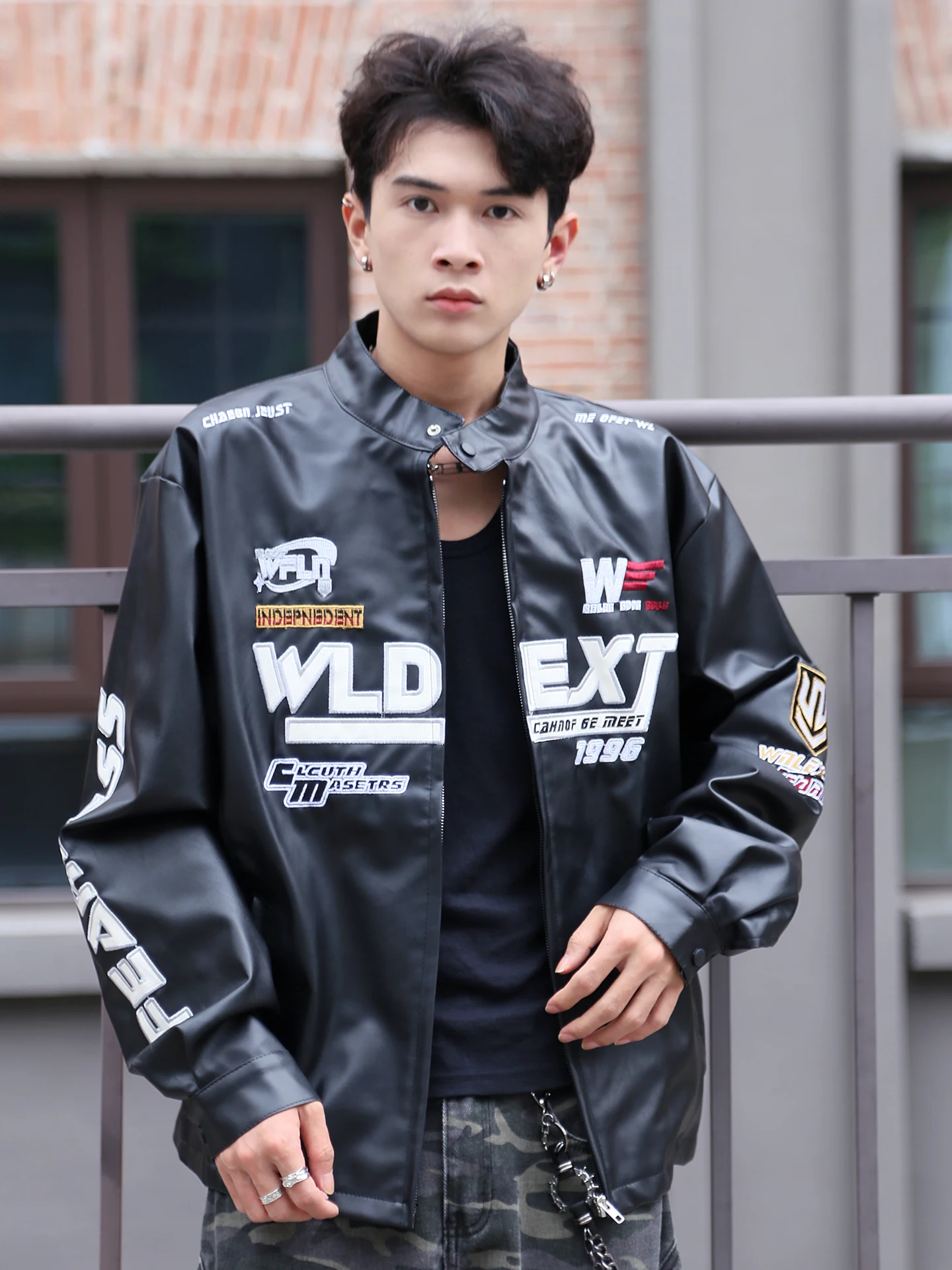 

Американский мотоциклетный кожаный джет, мужской весенне-осенний модный крутой пилотный джет, ветрозащитная уличная одежда