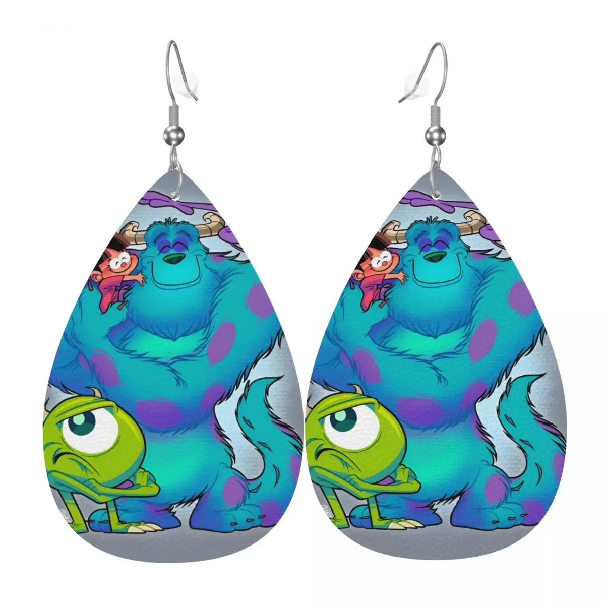 

Кожаные серьги-капли в стиле «Университет монстров» с индивидуальной гравировкой для женщин, ювелирные украшения на День святого Валентина