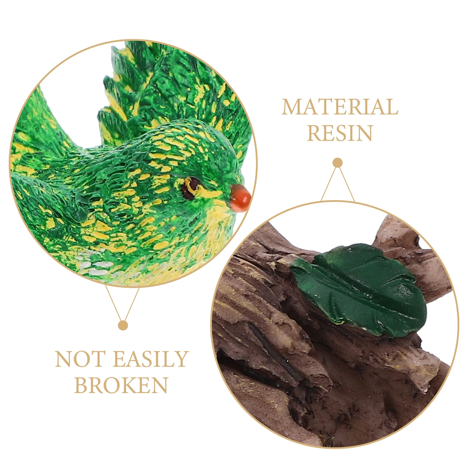 

1Set Resin Lifelike Bird Ornament Simulation with Stump Nest for Garden Party Plant Pot Decoration Birds Statue