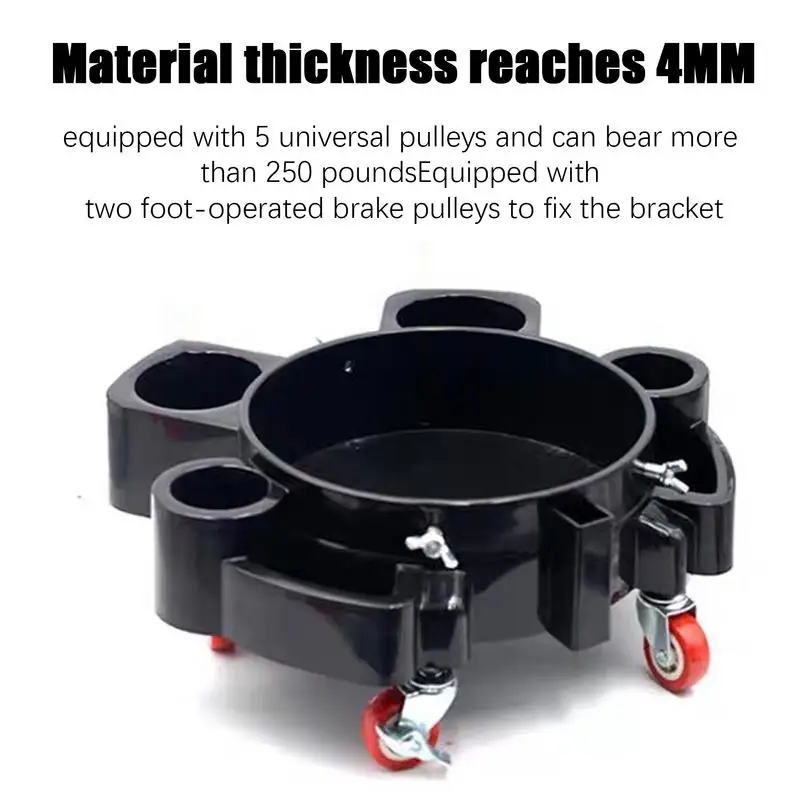 Car Wash Bucket Roller Removable Bucket Mover With 5 Wheels Heavy Duty Car Washing Tools Easy Push Bucket Trolley With Tool Tray