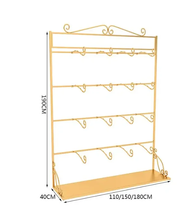 Gold display rack, supermarket shelf, high-end combination bra rack, wall underwear, multi-layer socks rack