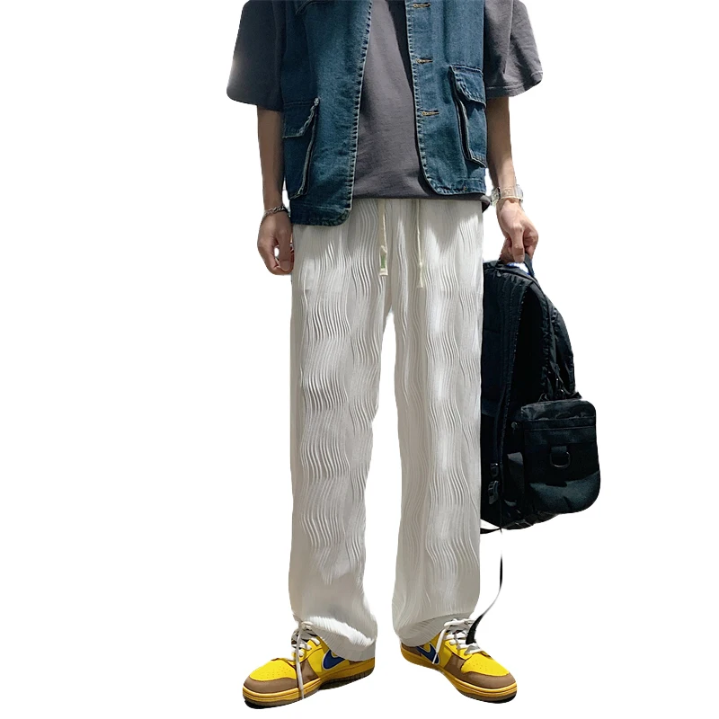 

Summer Thin Cool Sensation Men's Loose Straight Leg Wide Leg Long Casual Pants INS Hong Sle Klein Blue Sports Pants