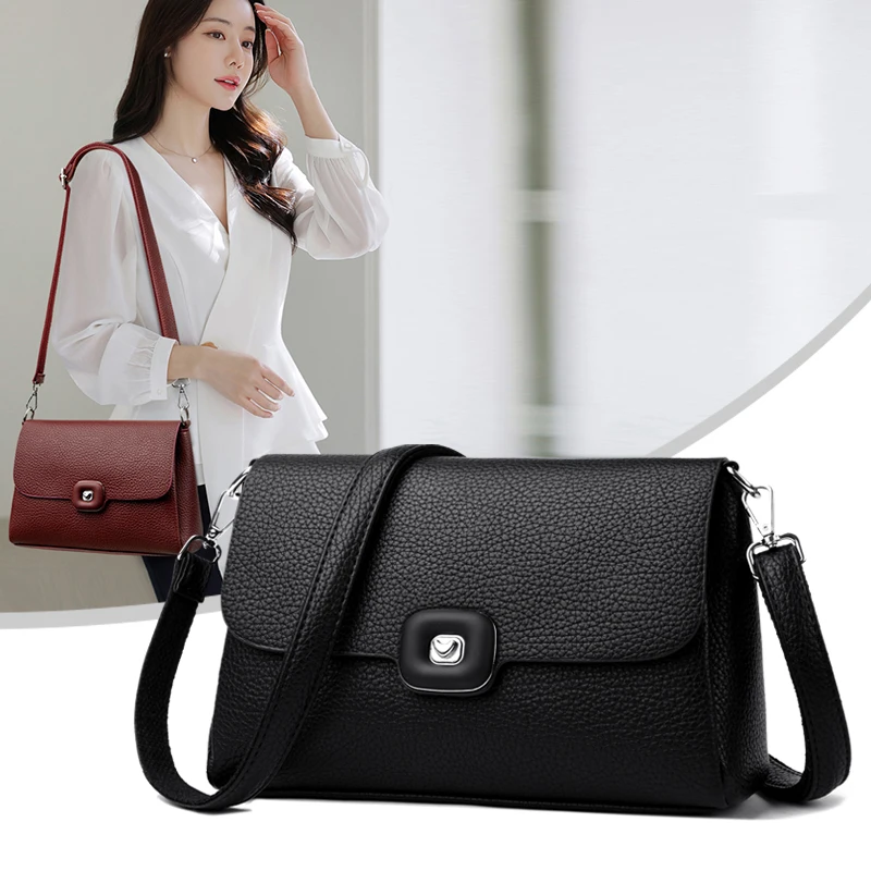 Girl Woman Luxurious Shoulder PU Leather Women Lady Bags Flip cover Handbag Phone Purses Tote Lady multilayer Women's Hand Bags