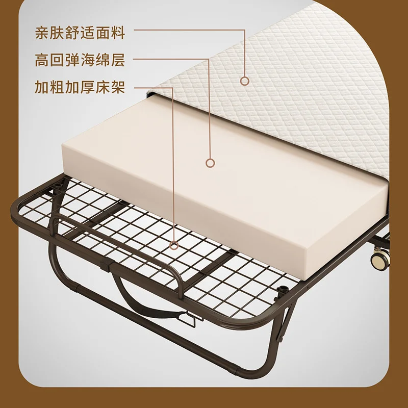 Портативная складная кровать, заводская цена, металлическая односпальная складная кровать из пены с эффектом памяти с матрасом Cama Plegable Раскладушка Кровать