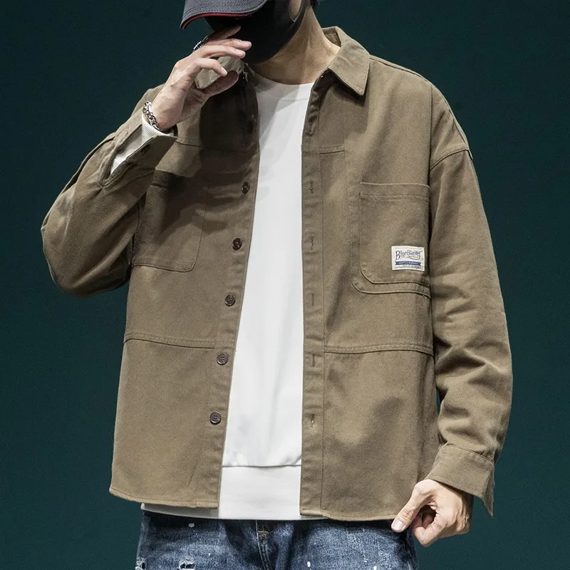 

Мужская зимняя куртка в стиле ретро, утепленная, на флисовой подкладке, из хлопка, для работы, повседневная, модная, однотонная, с длинными рукавами