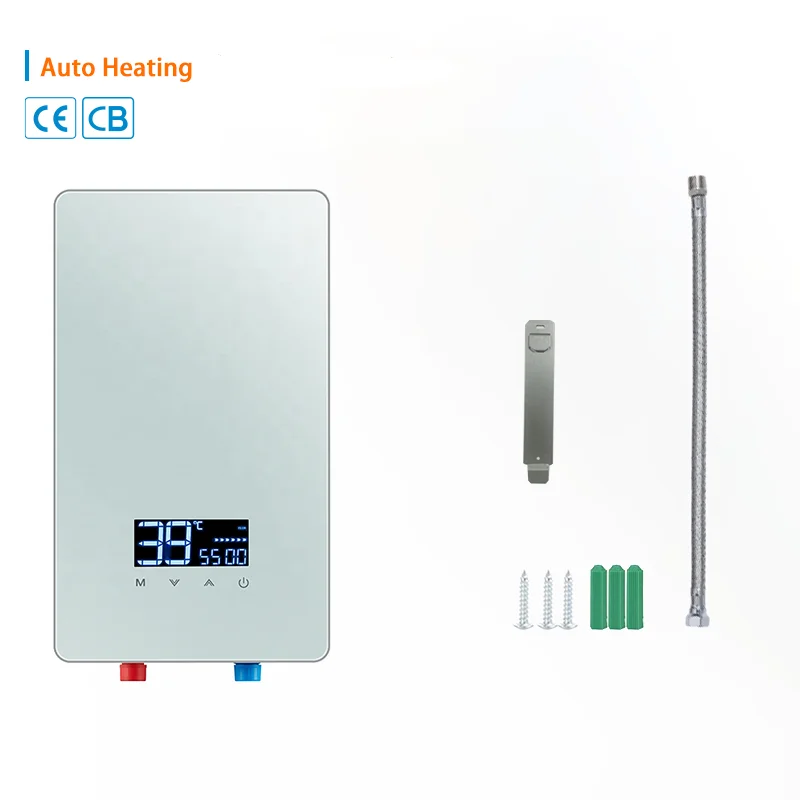 High Power LED Temperature Display Instant Electric Water Heater For Shower